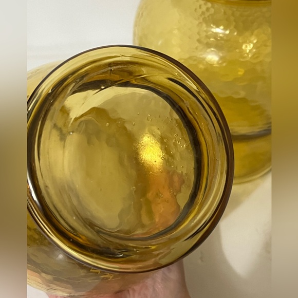 Vintage Amber Glass Canister Apothecary Jars Set of 3 - Picture 6 of 11